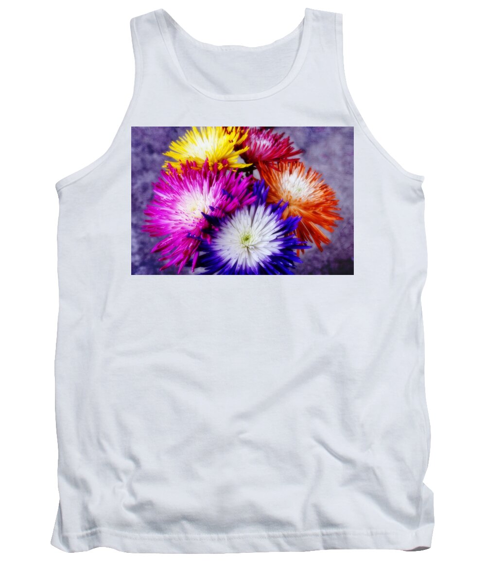 Flowers Tank Top featuring the photograph Spider Mums by Joan Bertucci