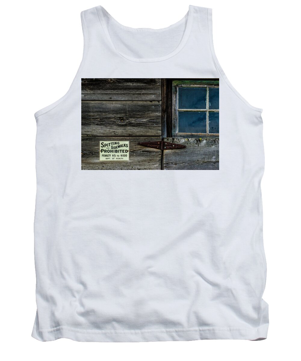 Sign Tank Top featuring the photograph Spitting Sign by Ed Broberg