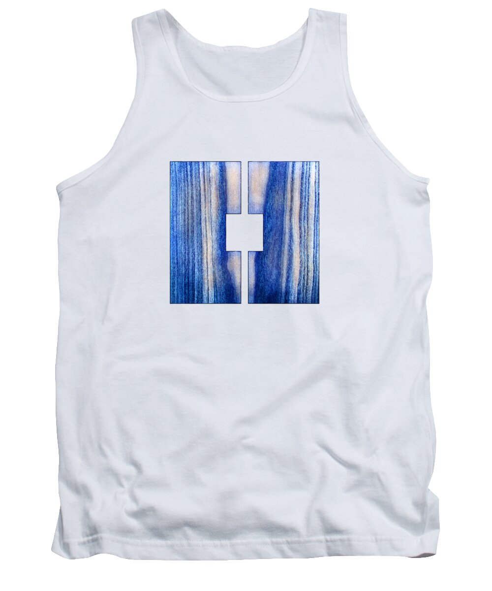 Block Tank Top featuring the photograph Split Square Blue by YoPedro