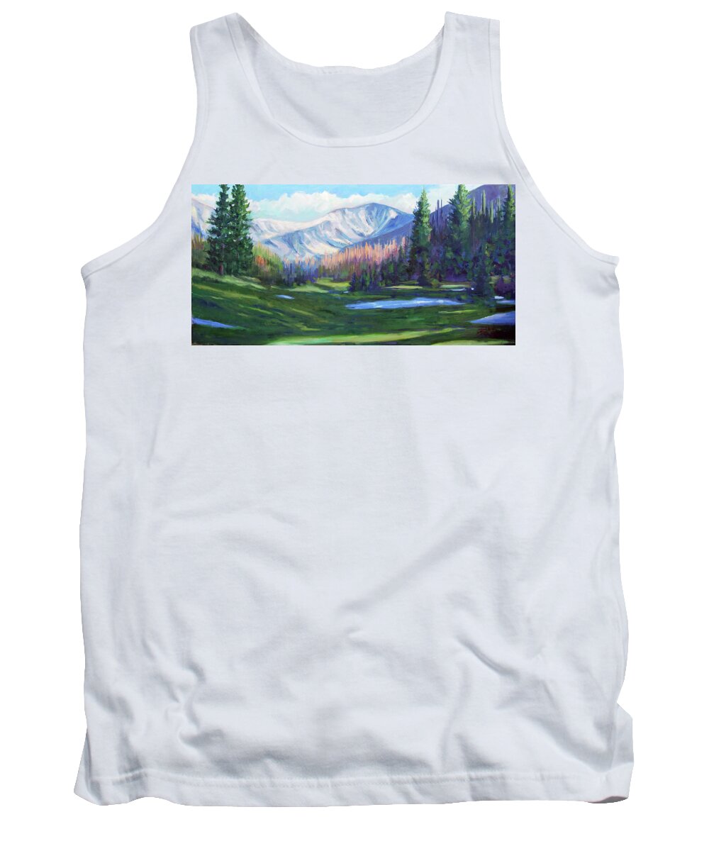 Rocky Mountains Tank Top featuring the painting Spring Colors in the Rockies by Billie Colson