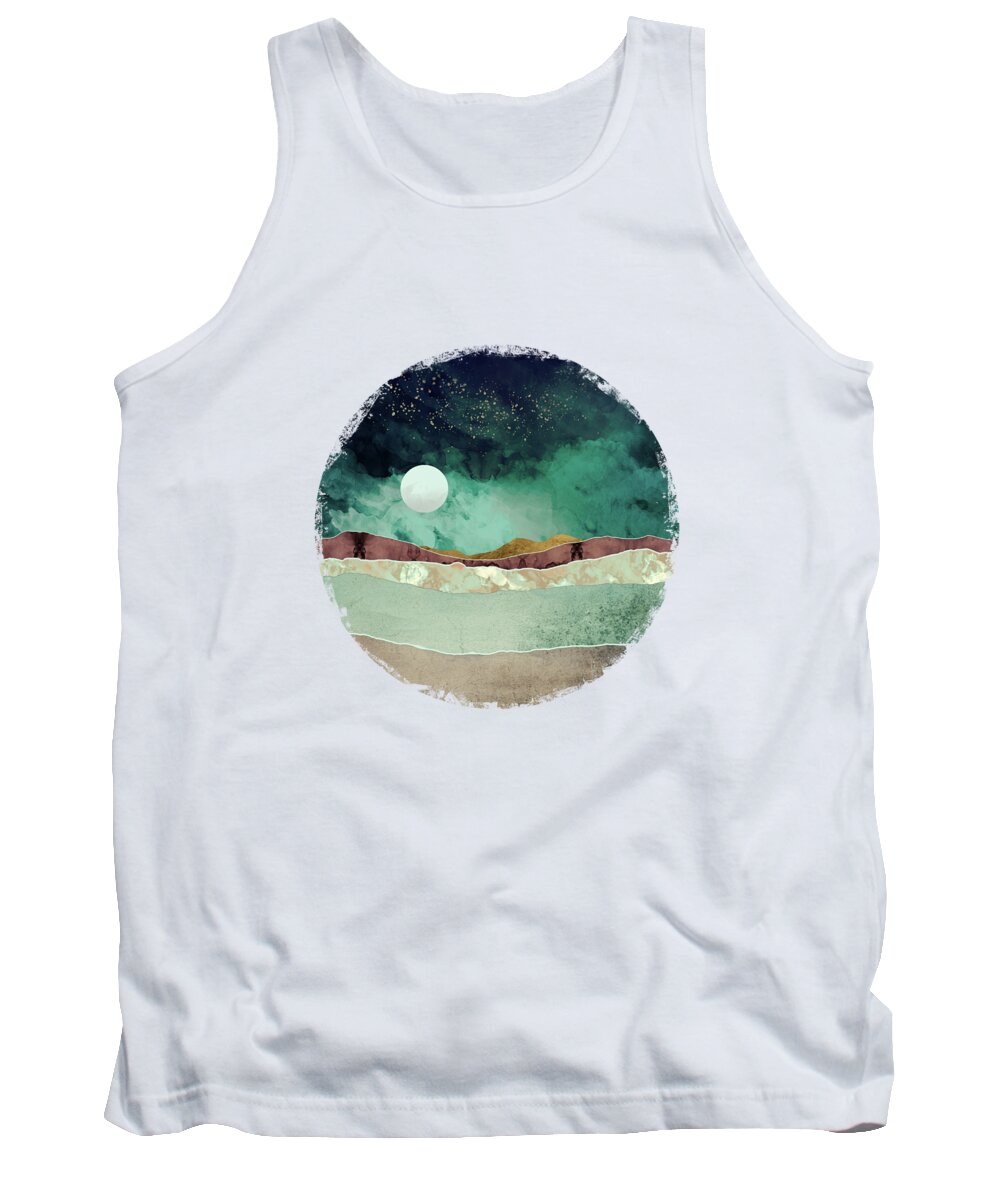 Spring Tank Top featuring the digital art Spring Night by Katherine Smit