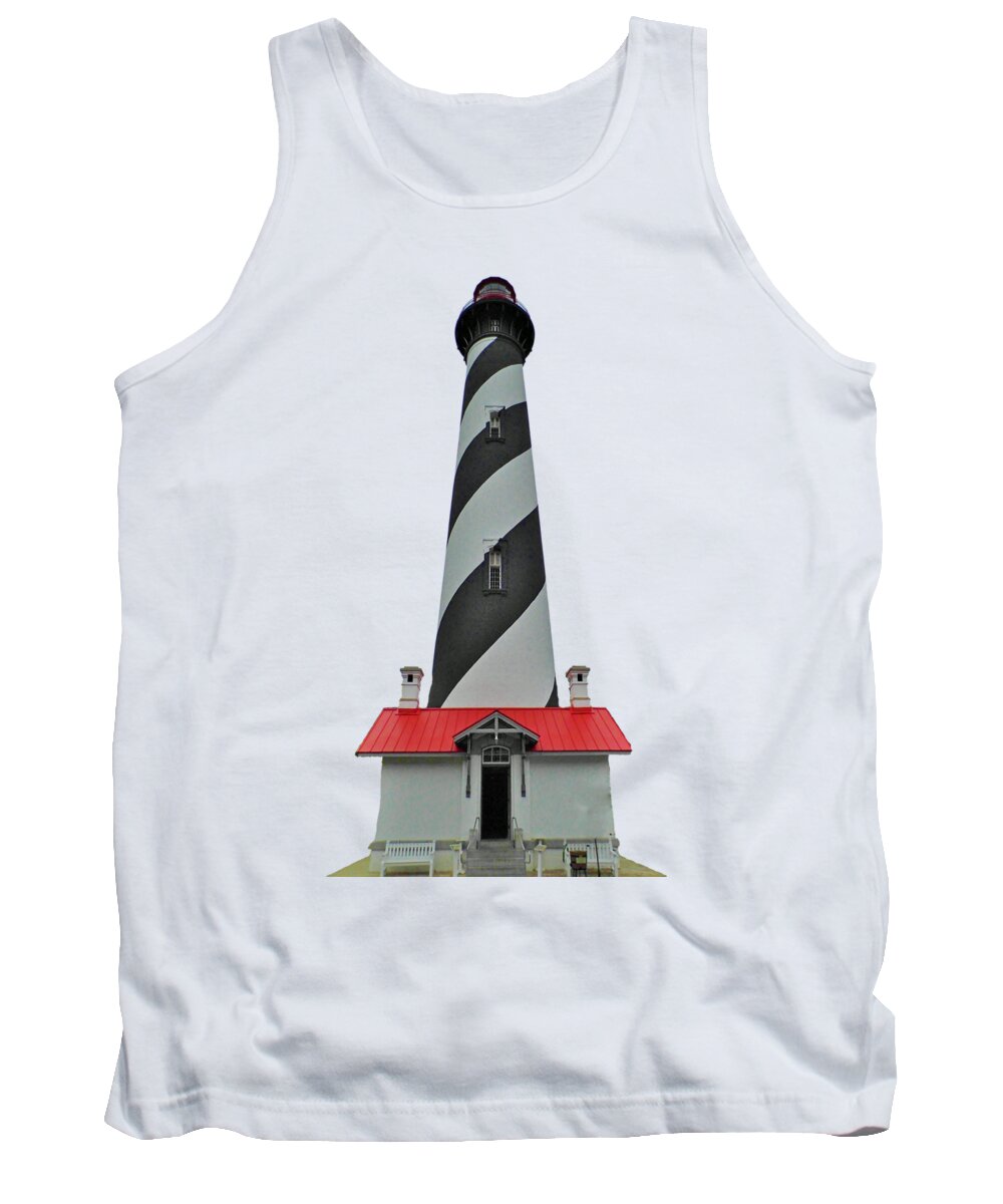 Lighthouse Tank Top featuring the photograph St Augustine Lighthouse Transparent For T Shirts by D Hackett