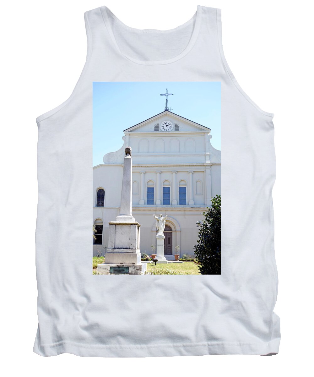 St. Louis Cathedral Tank Top featuring the photograph St. Louis Cathedral Back Lawn by Robert Meyers-Lussier