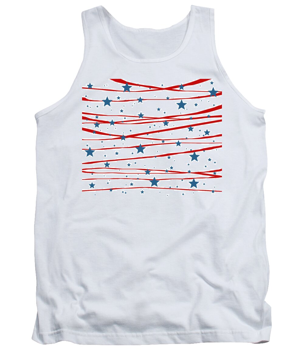 Stars And Stripes Tank Top featuring the digital art Stars and Stripes by Marianna Mills