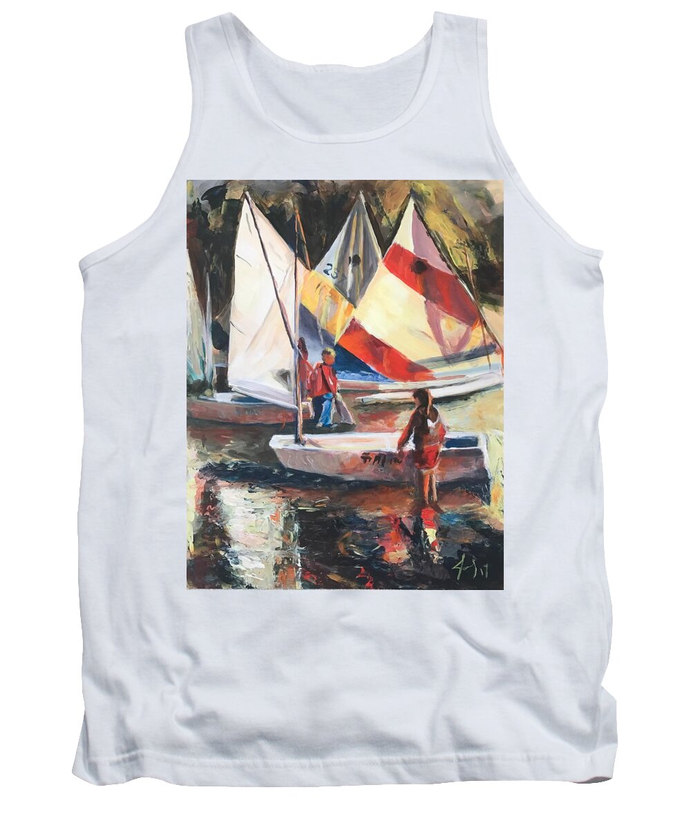 Hope Town Tank Top featuring the painting Starting Young by Josef Kelly