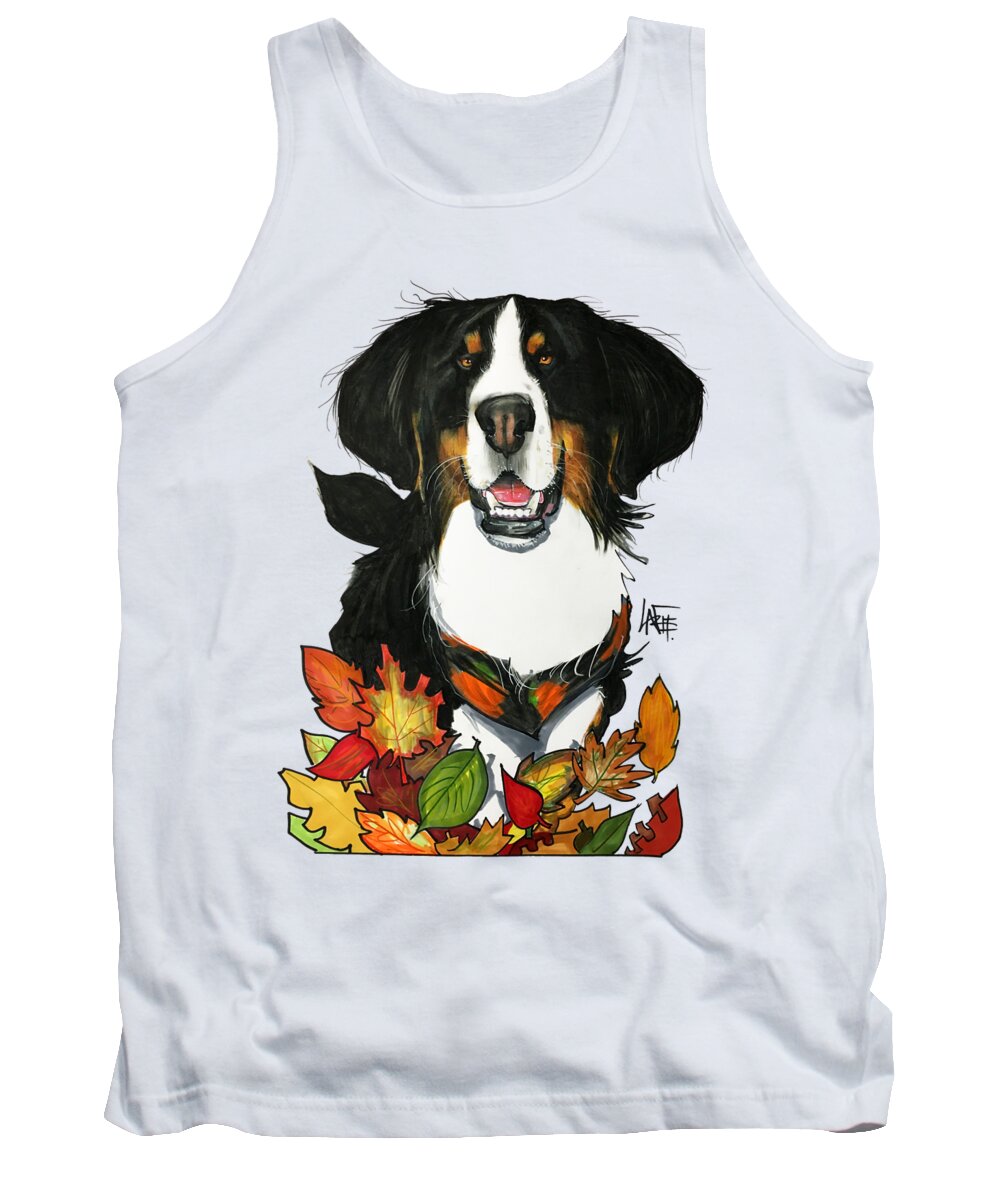 Pet Portrait Tank Top featuring the drawing Stease 7-1471 by Canine Caricatures By John LaFree