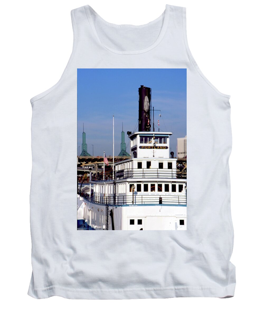Maritime Museum Tank Top featuring the photograph Sternwheeler, Portland OR by Frank DiMarco