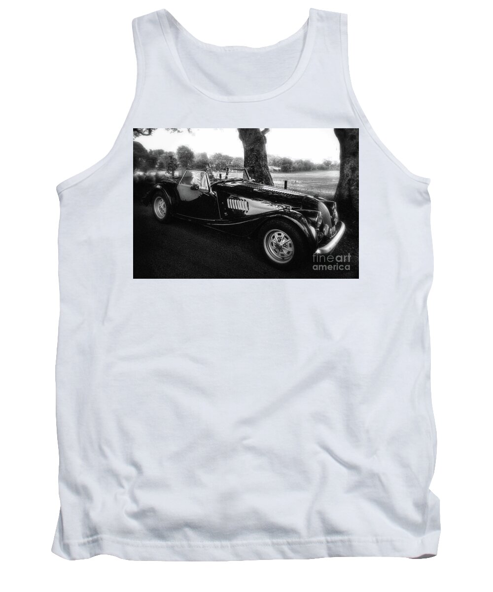 Classic Car Tank Top featuring the photograph Stopping Under the Dark Hedges by Norma Warden