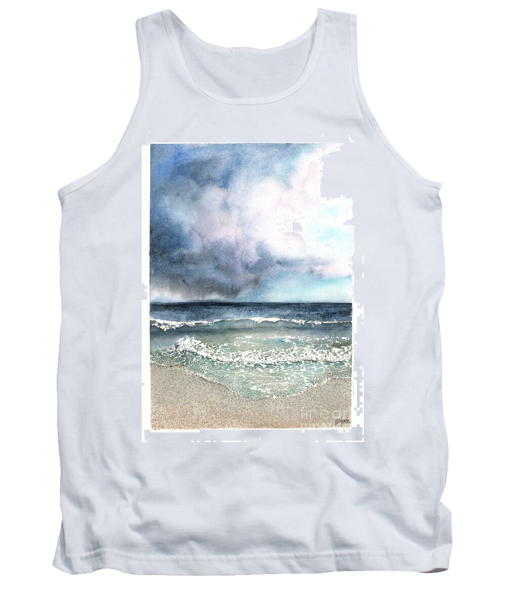 Storm Tank Top featuring the painting Stormy Day by Hilda Wagner