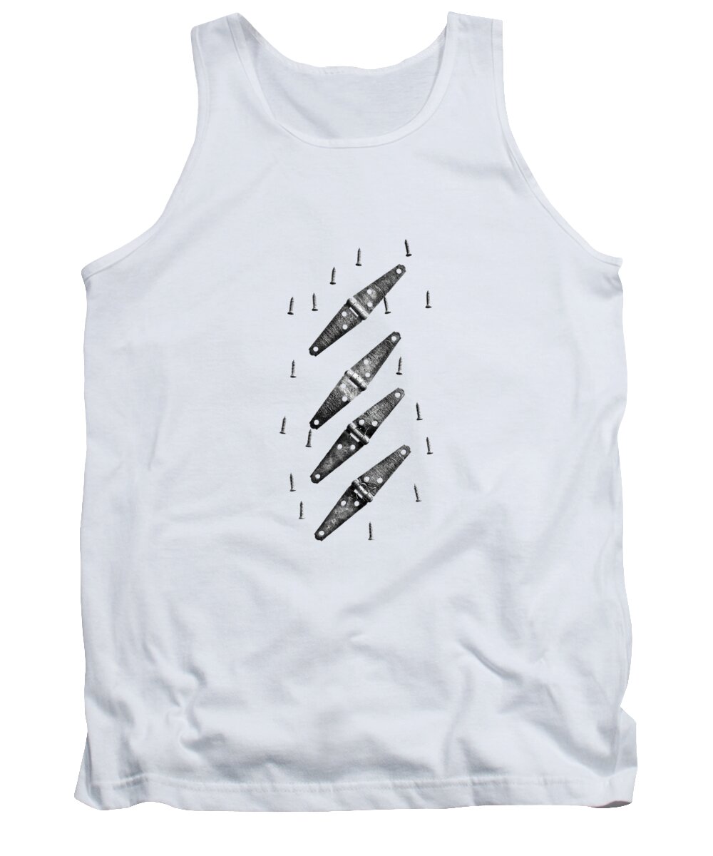 Art Tank Top featuring the photograph Strap Hinges and Screws by YoPedro
