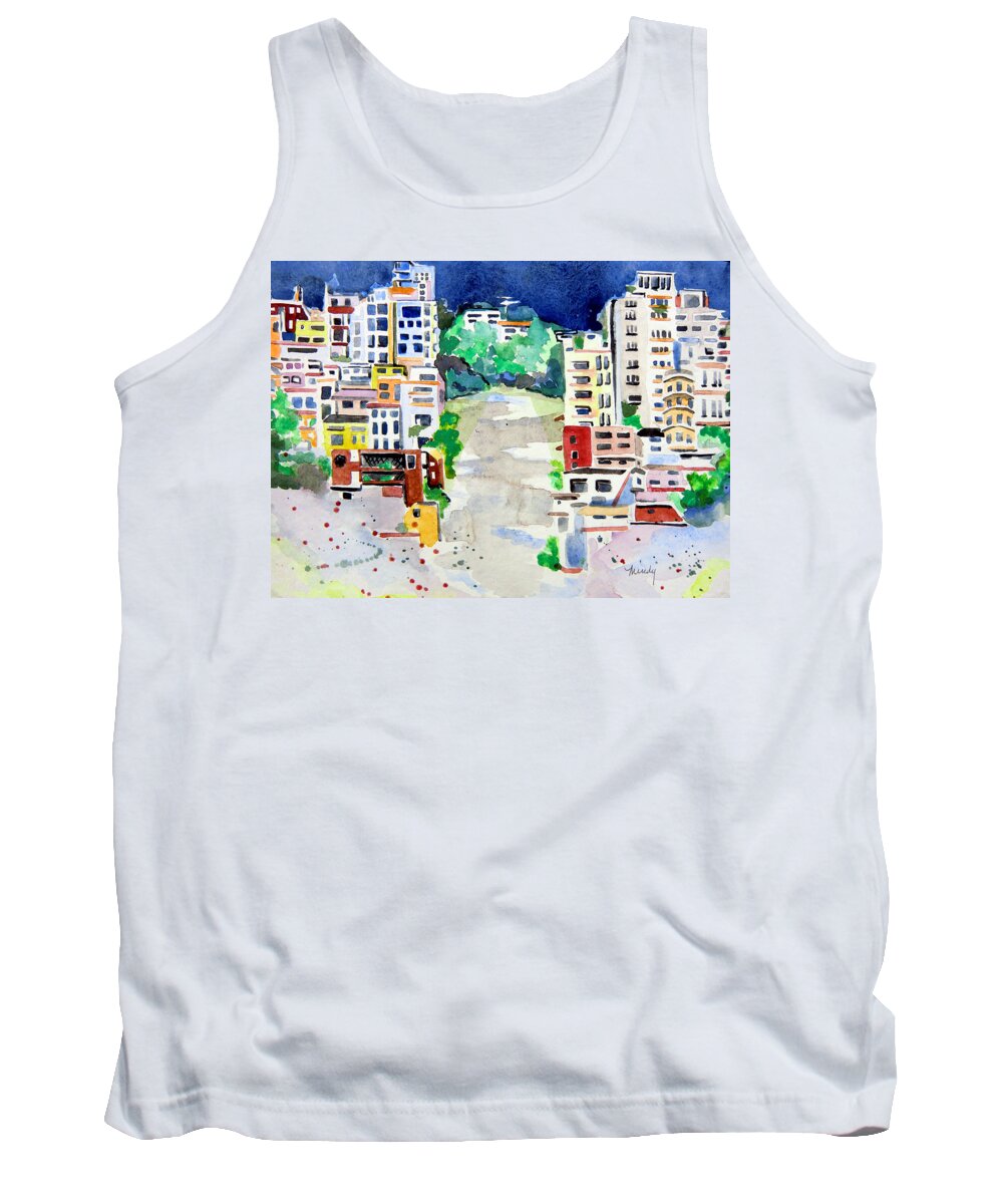 San Francisco Tank Top featuring the painting Streets of San Francsico by Mindy Newman