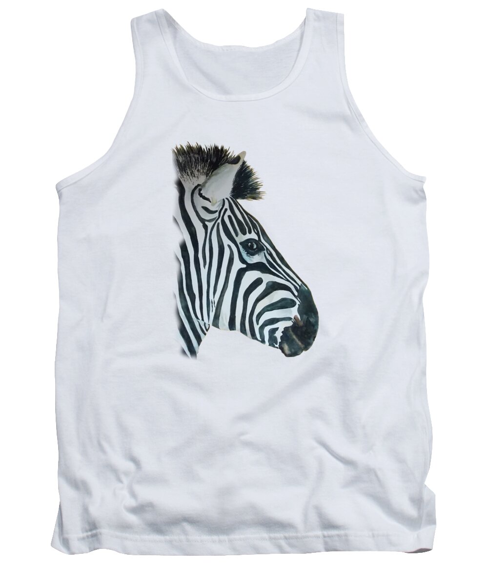 Zebra Tank Top featuring the painting Stripes by Gary Thomas