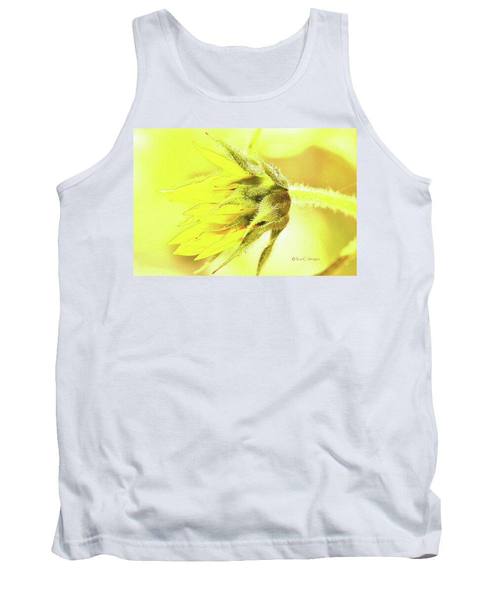Sunflower Tank Top featuring the mixed media Sunflower 181 by Kae Cheatham