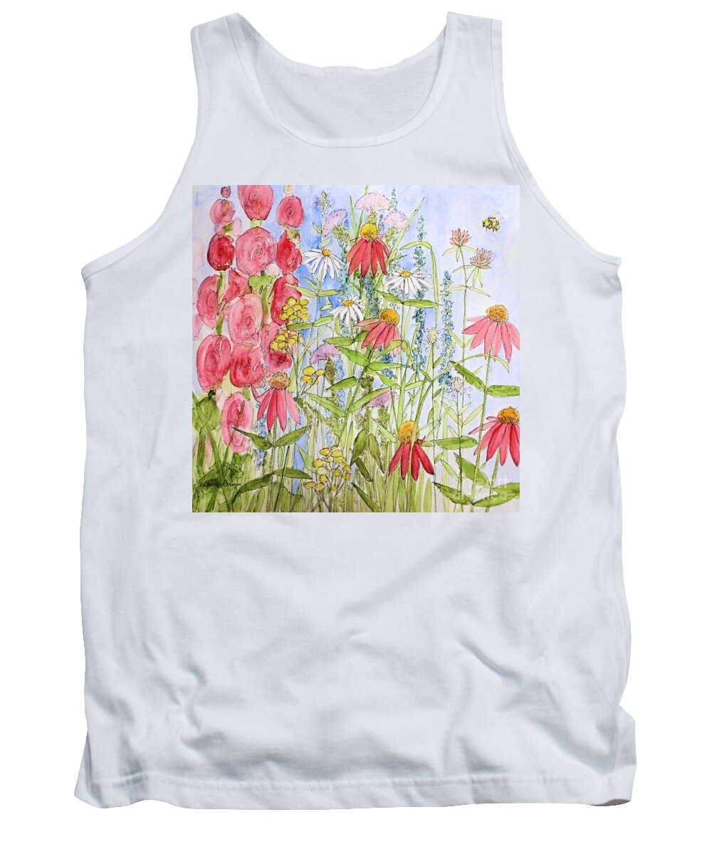 Blue Skies Tank Top featuring the painting Sunny Days by Laurie Rohner