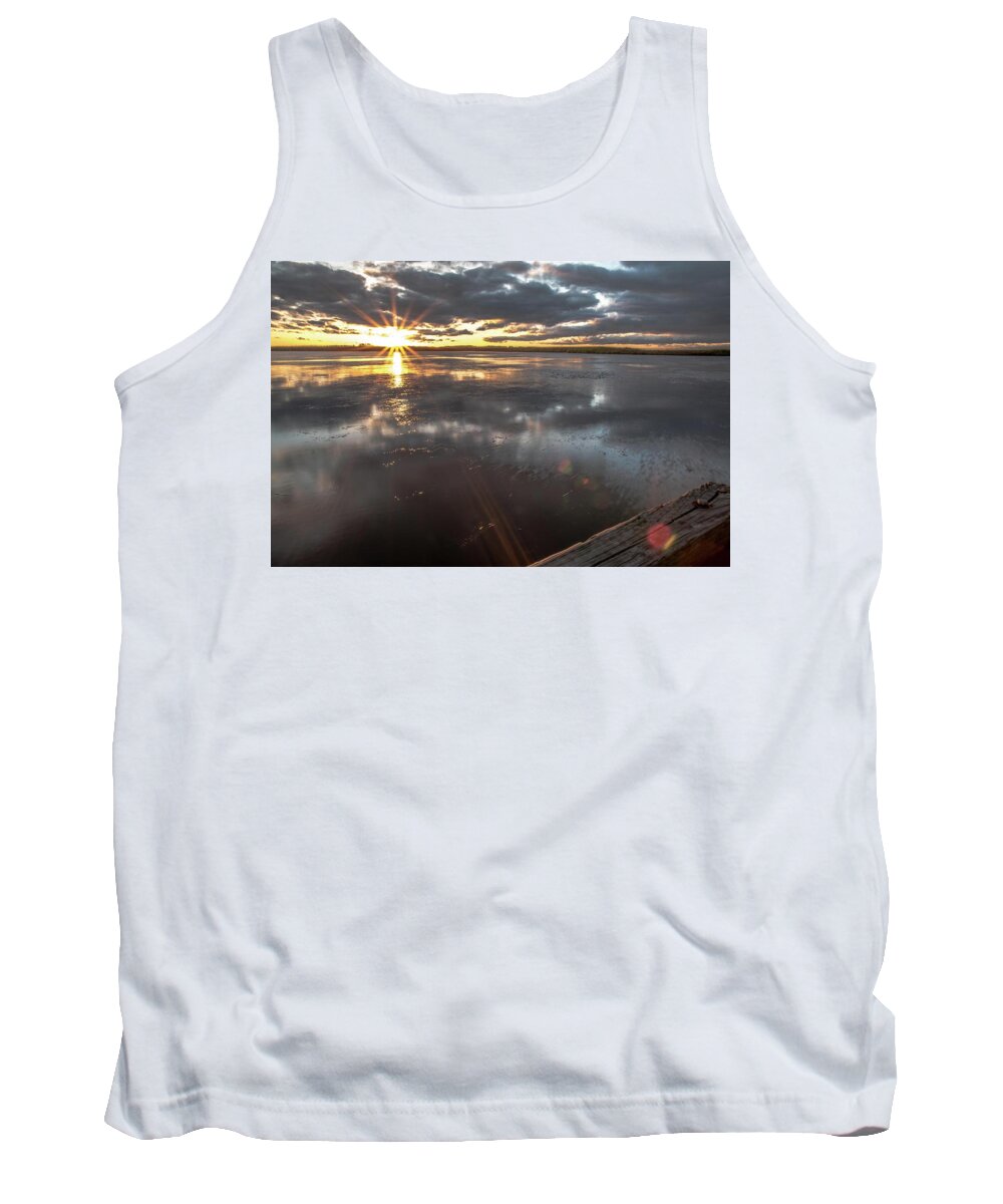 Sunset Tank Top featuring the photograph Sunset at Back Bay 3 by Larkin's Balcony Photography