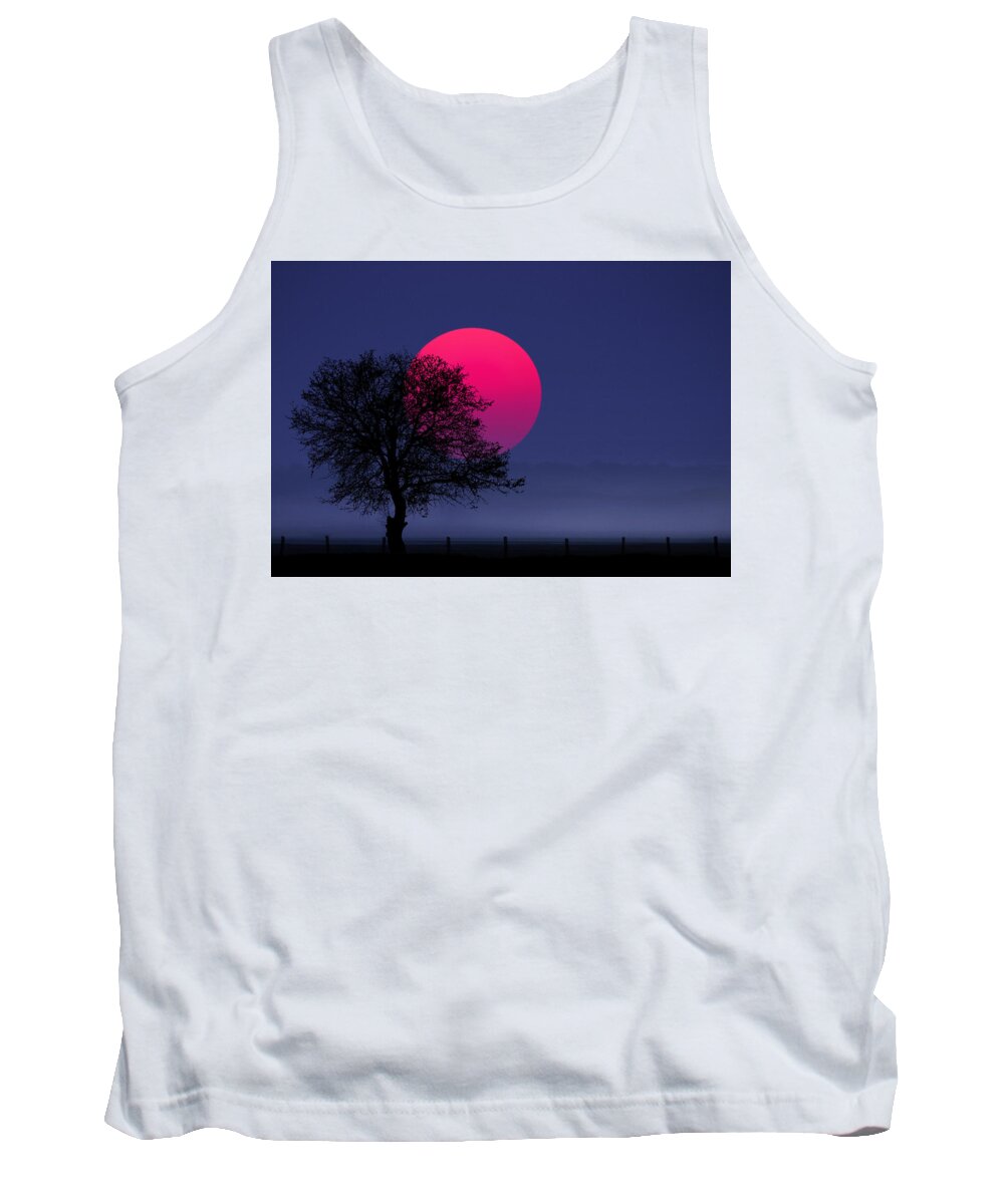 Silhouette Tank Top featuring the photograph Sunset magenta by Bess Hamiti