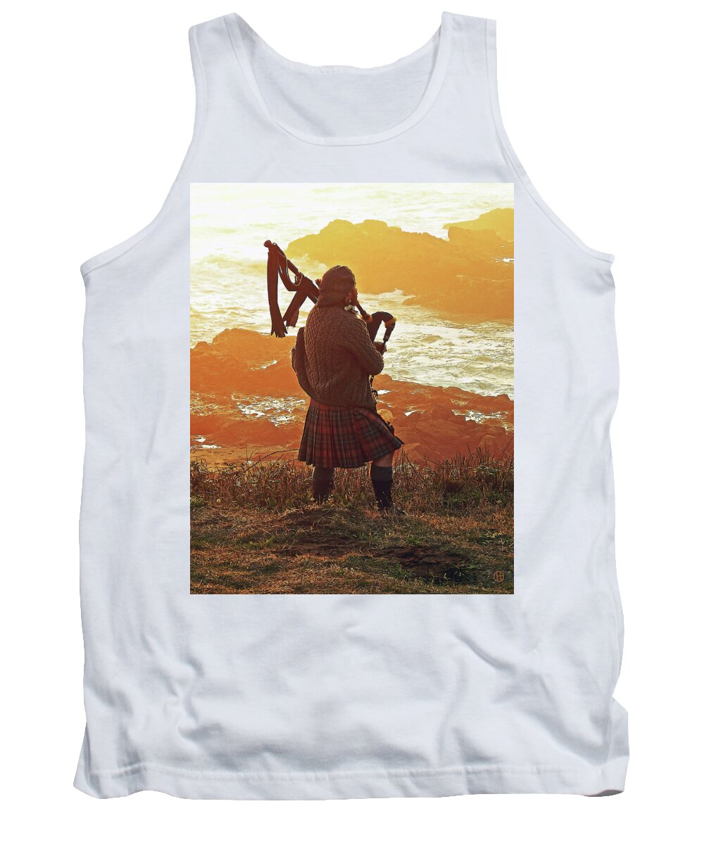 Oregon Coast Tank Top featuring the photograph Sunset Piper by Gary Olsen-Hasek