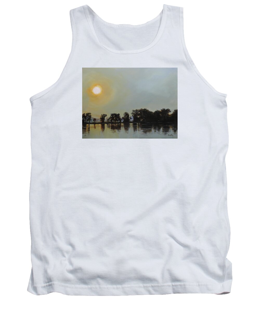 Sunset Tank Top featuring the painting Sunset Ride by William Brody