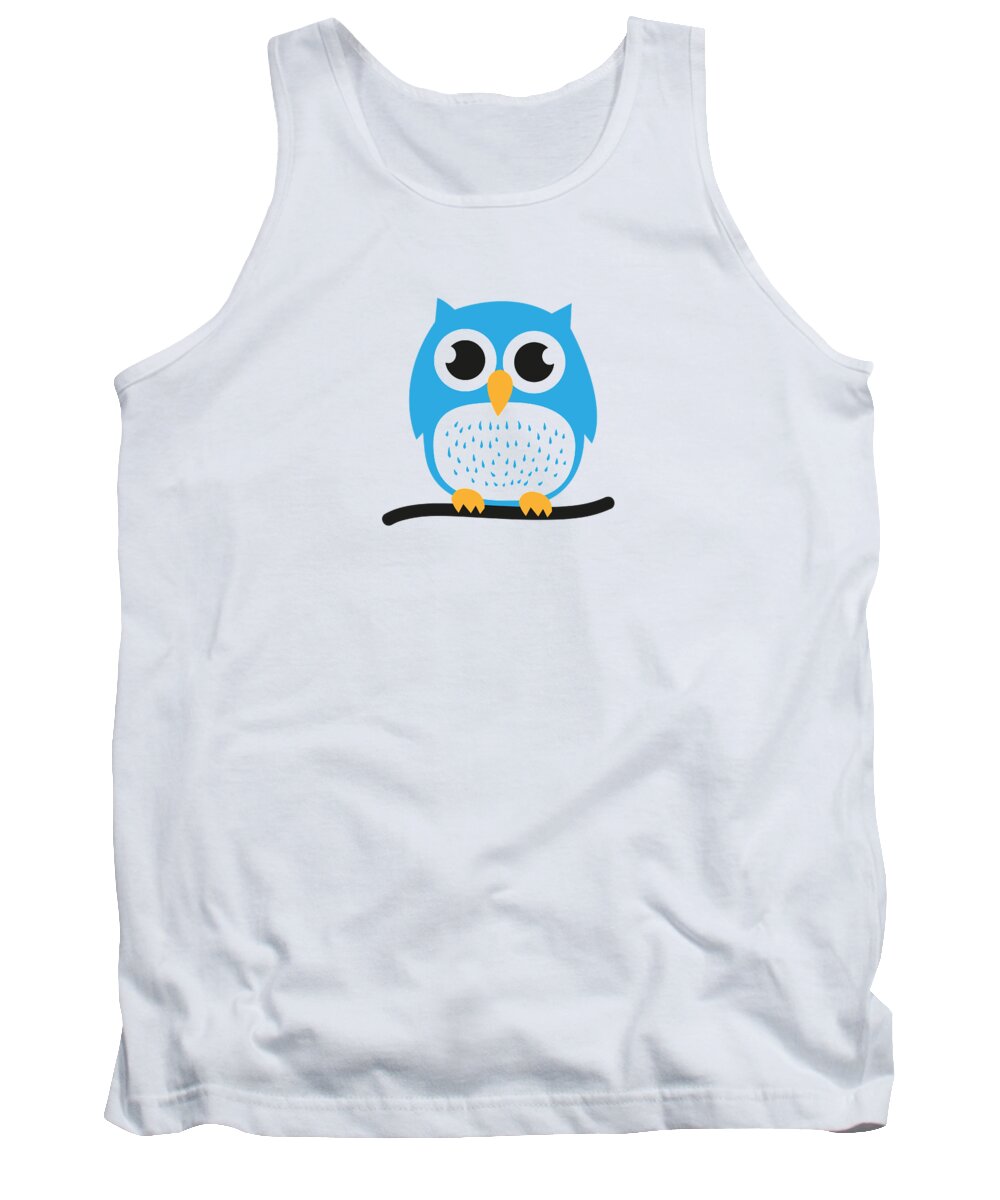 Sweet Tank Top featuring the digital art Sweet and cute owl by Philipp Rietz