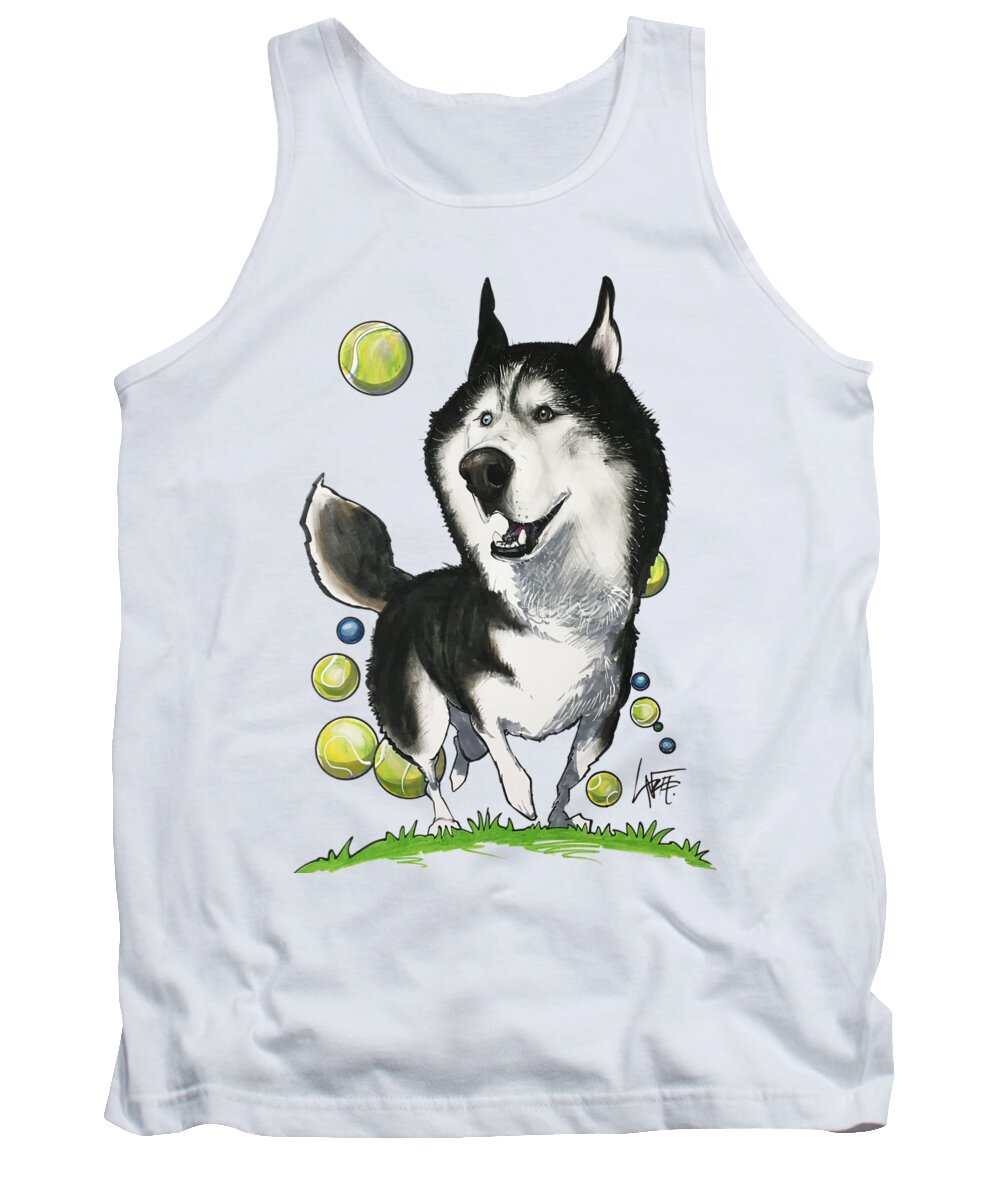 Husky Tank Top featuring the drawing Swinson 3650 by Canine Caricatures By John LaFree