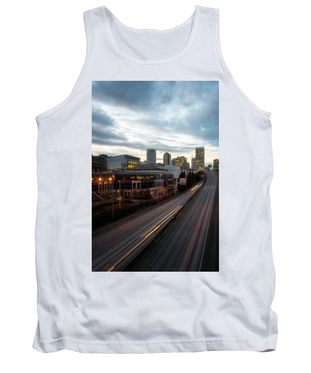 Tacoma Tank Top featuring the photograph Tacoma Exit Here by Ryan Manuel