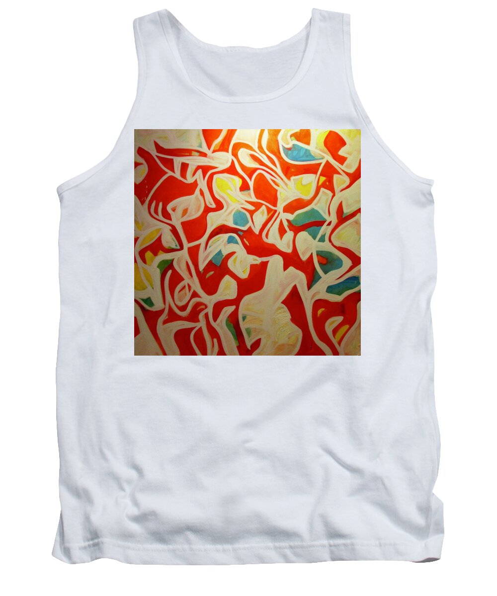 Abstract Tank Top featuring the painting Take Me All The Way Up by Steven Miller