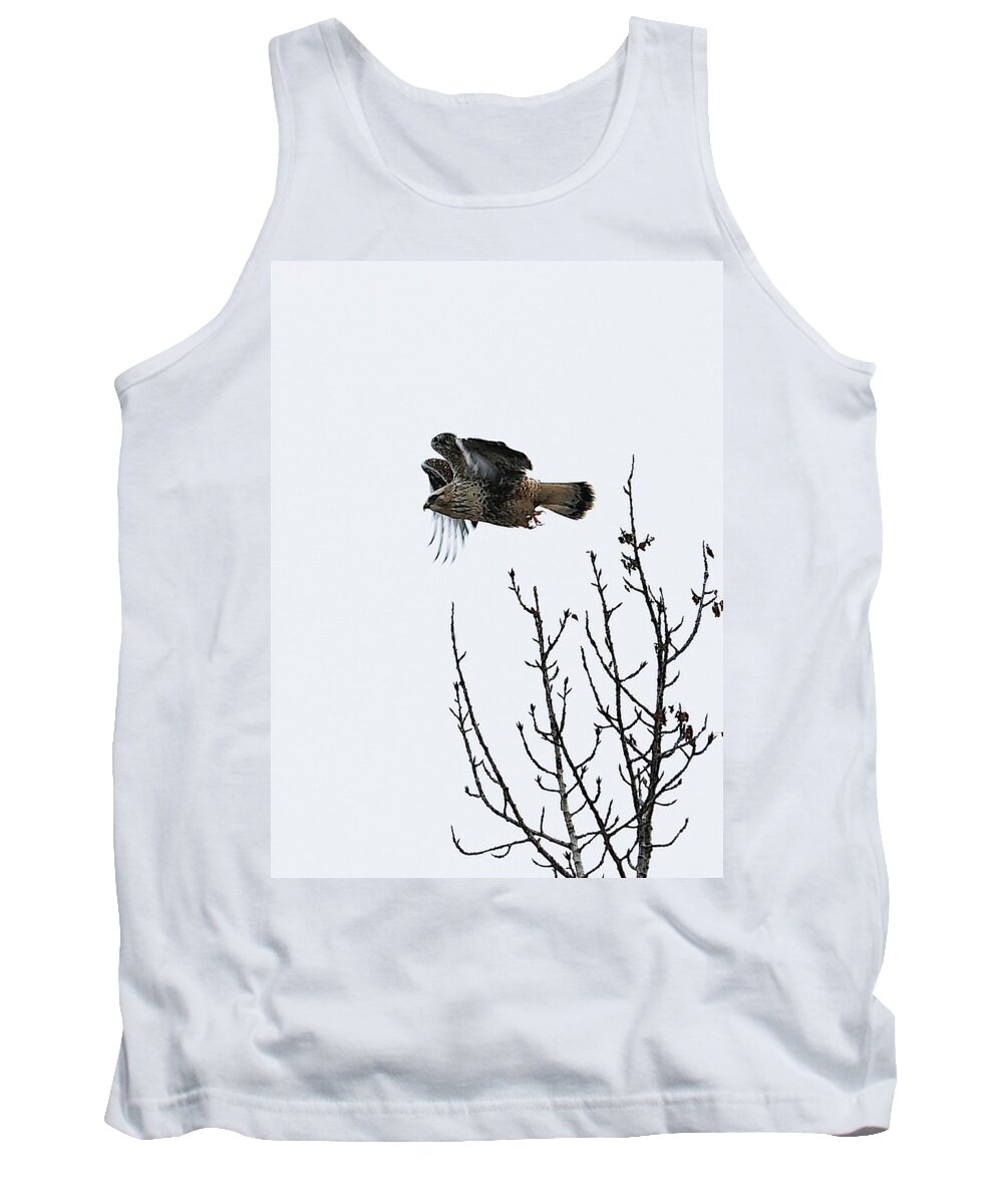 Hawk Tank Top featuring the photograph Taking off by Kathleen Voort