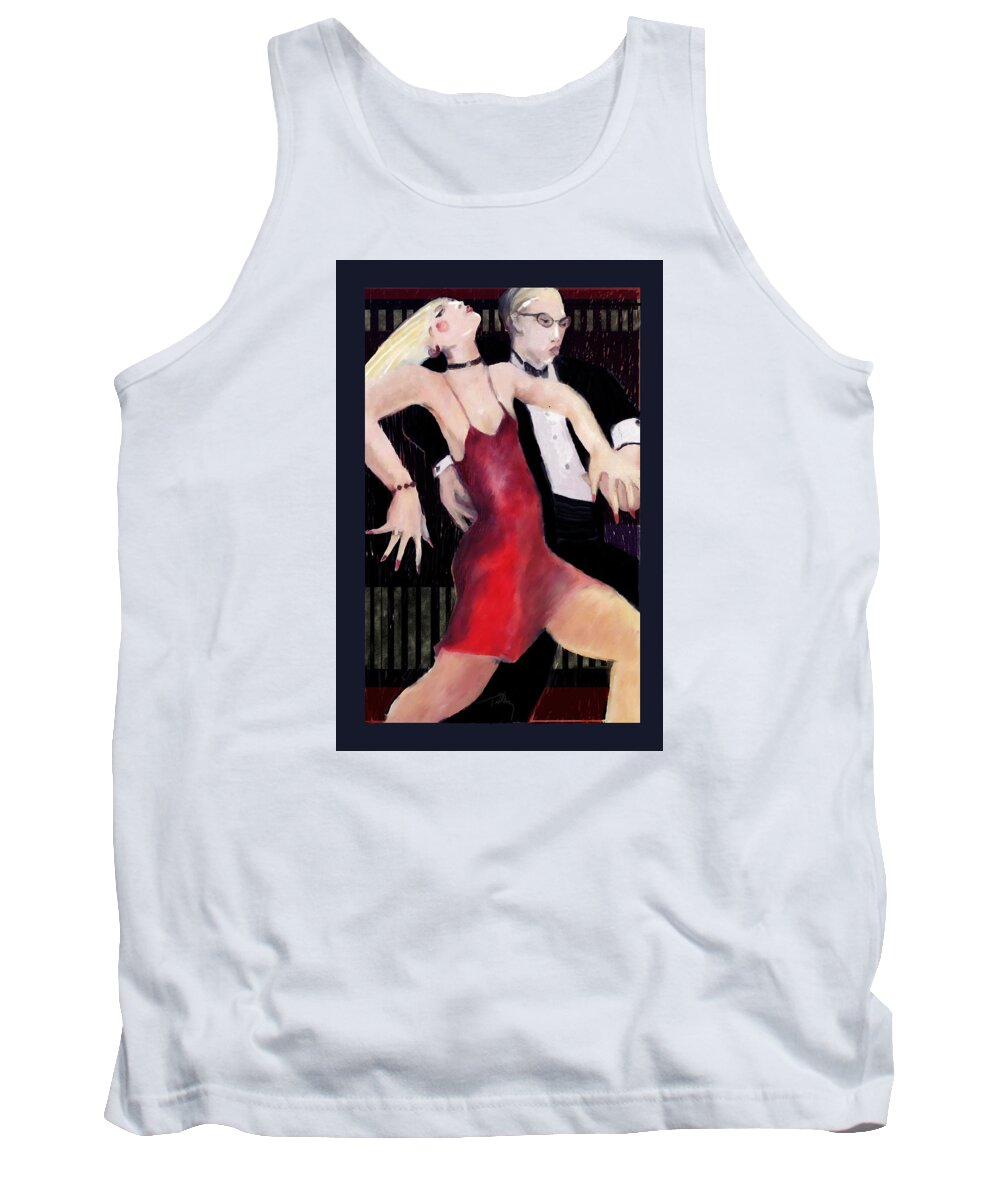 Figure Tank Top featuring the painting Tango by Thomas Tribby