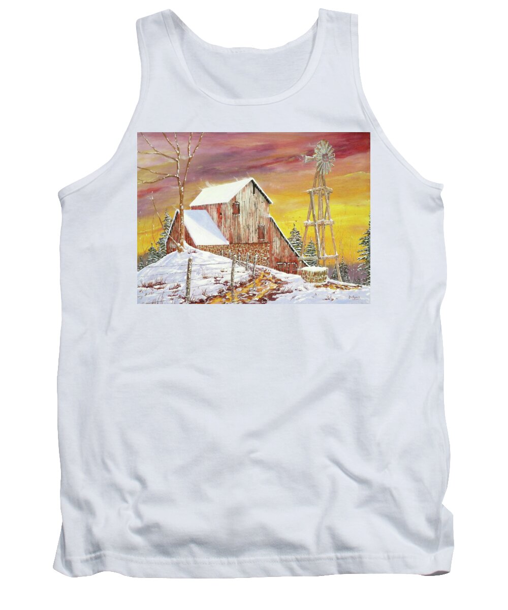 Texas Tank Top featuring the painting Texas Coldfront by Michael Dillon
