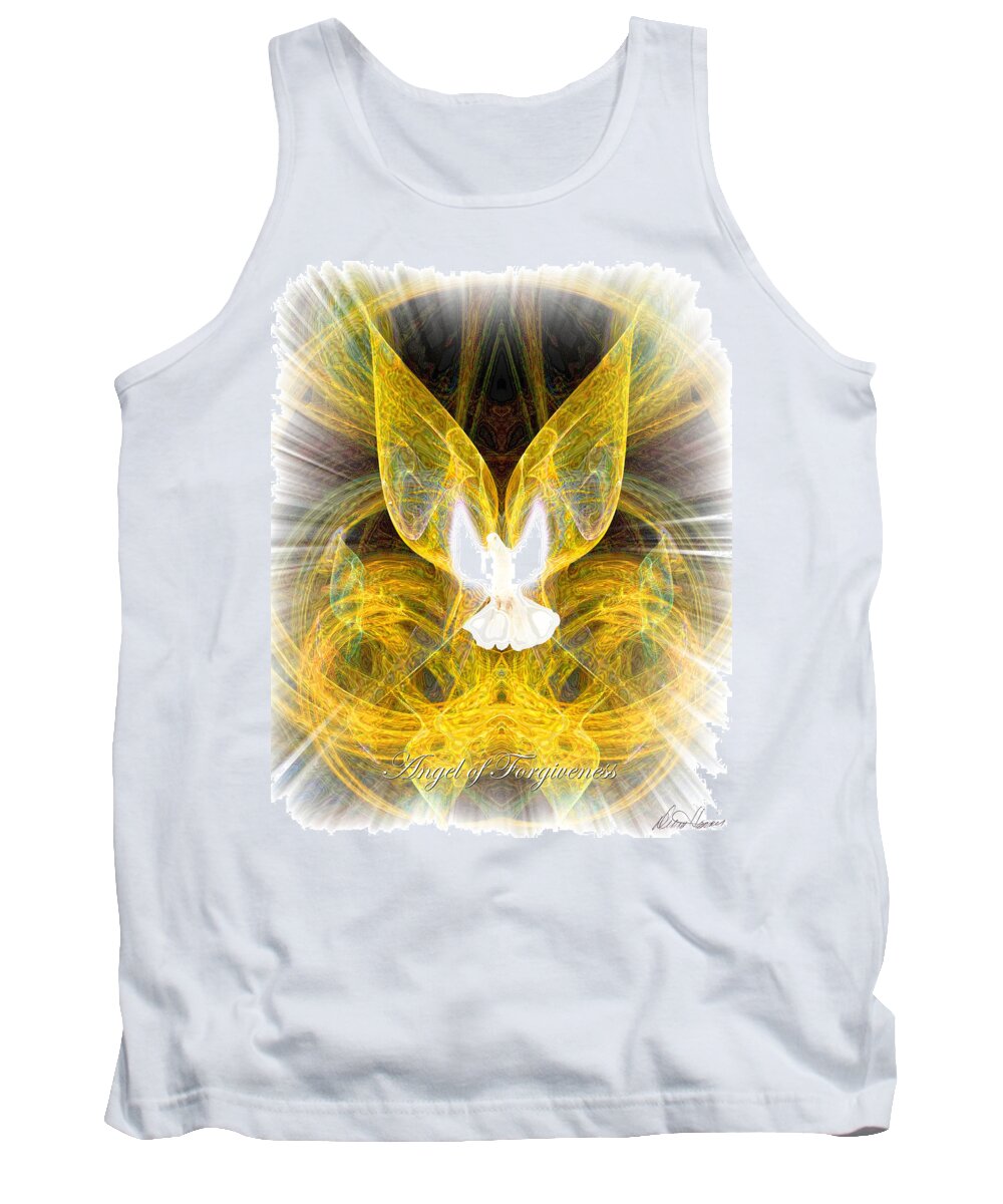 Angel Tank Top featuring the digital art The Angel of Forgiveness by Diana Haronis
