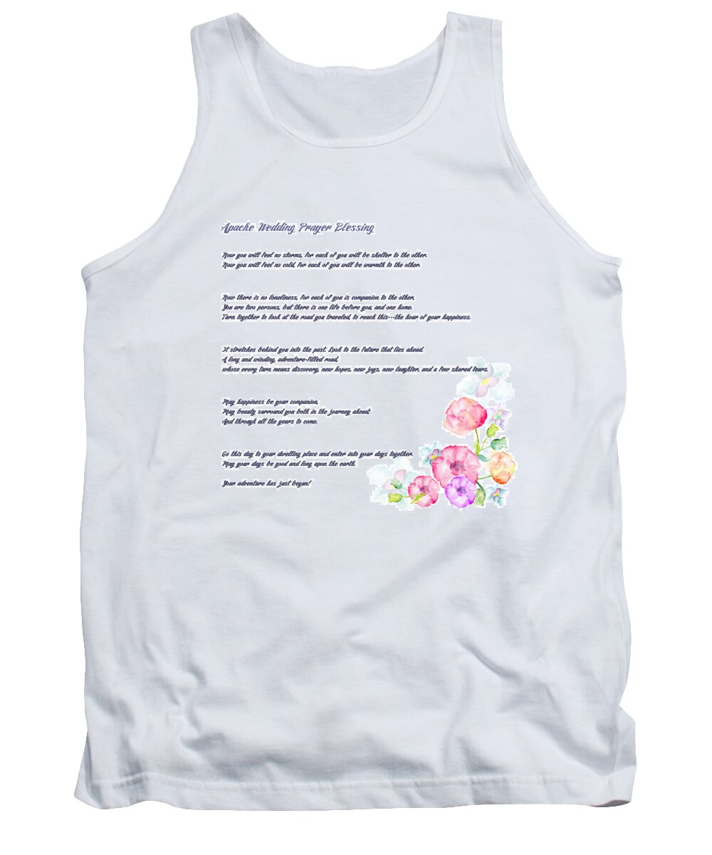 Apache Wedding Blessing Tank Top featuring the drawing The Apache Wedding Blessing - long version by Celestial Images