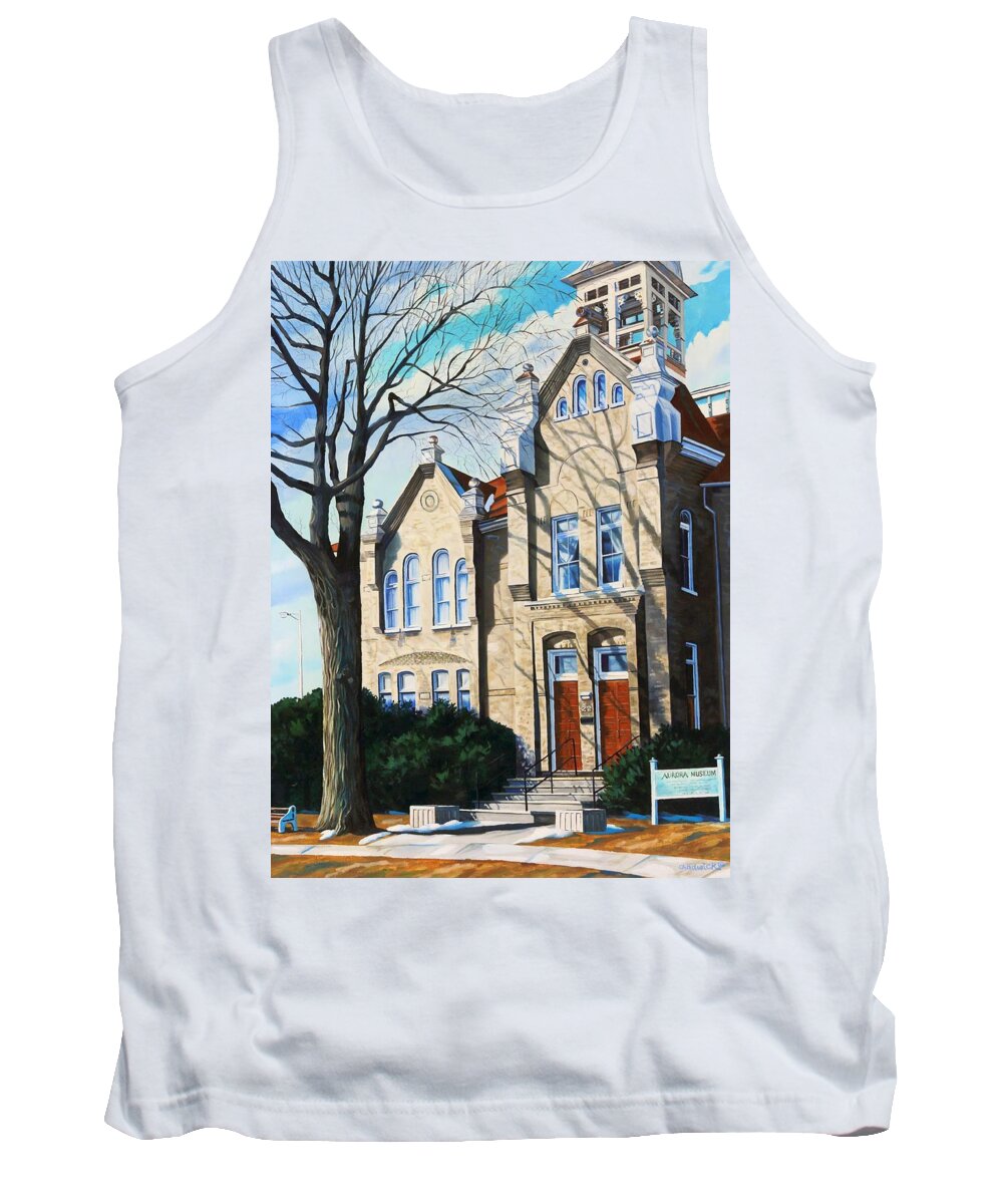 309 Tank Top featuring the painting The Aurora Museum by Phil Chadwick