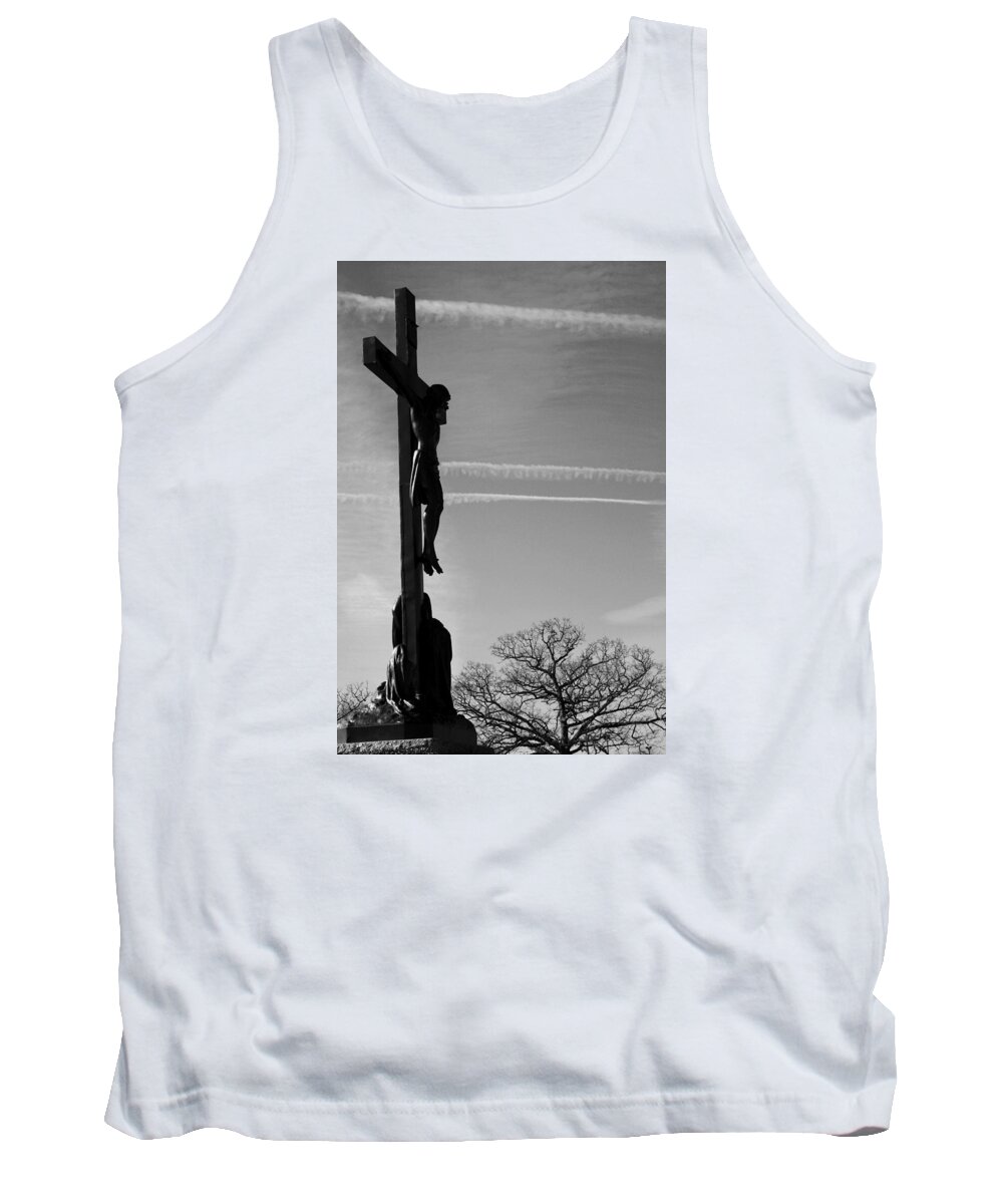 Religious Tank Top featuring the photograph The Crossing by Nancy Dinsmore