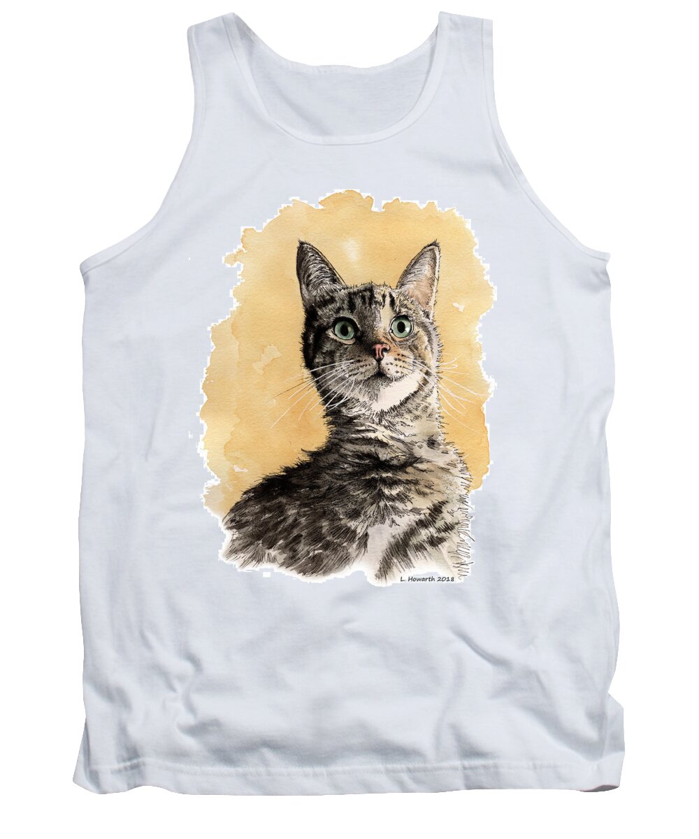 Cat Tank Top featuring the painting The Earl of Australia by Louise Howarth