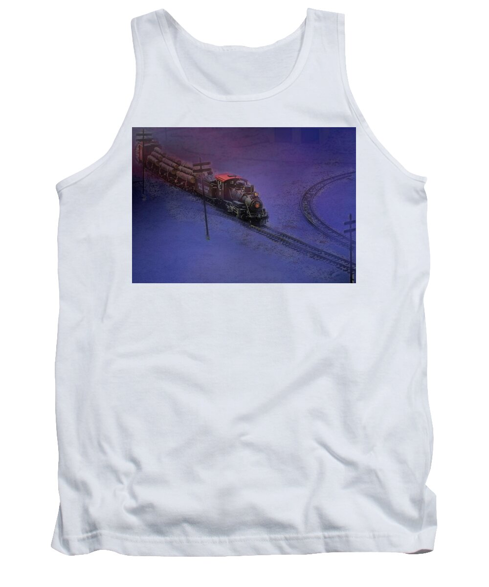 Transportation Tank Top featuring the photograph The Early Train by Ches Black