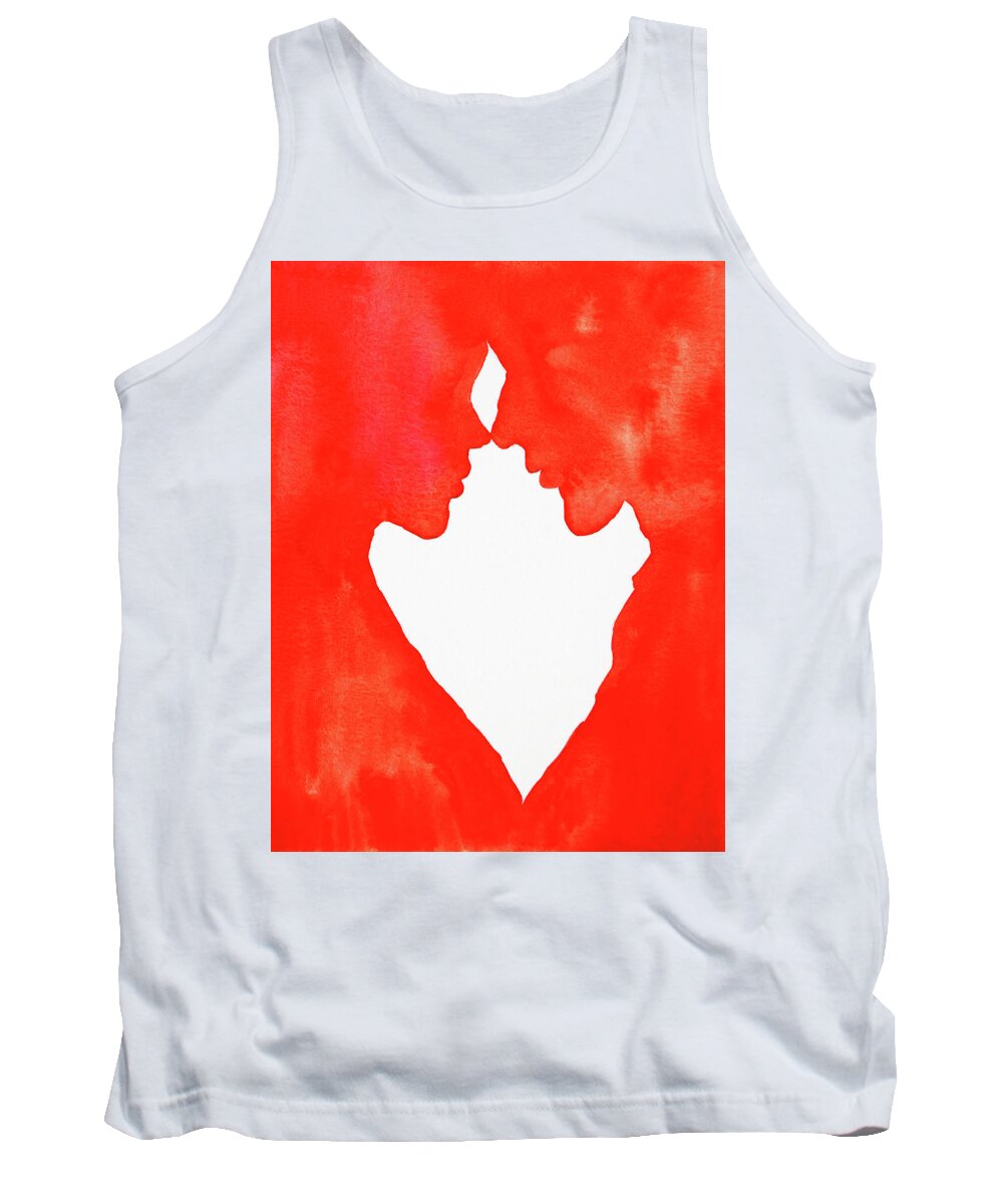 Watercolor Tank Top featuring the painting The Flame Of Love by Iryna Goodall