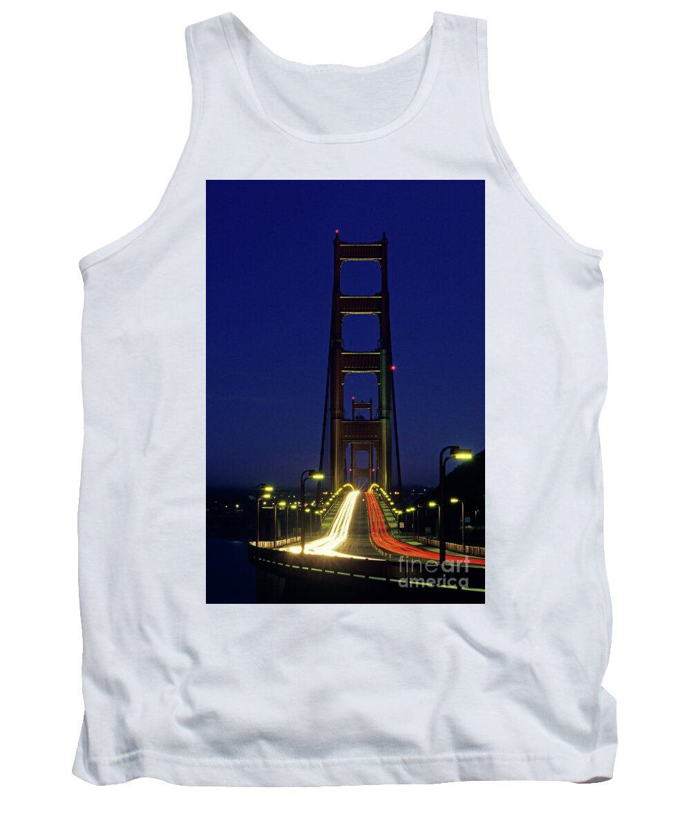 Travel Tank Top featuring the photograph The Golden Gate Bridge Twilight by Jim Corwin