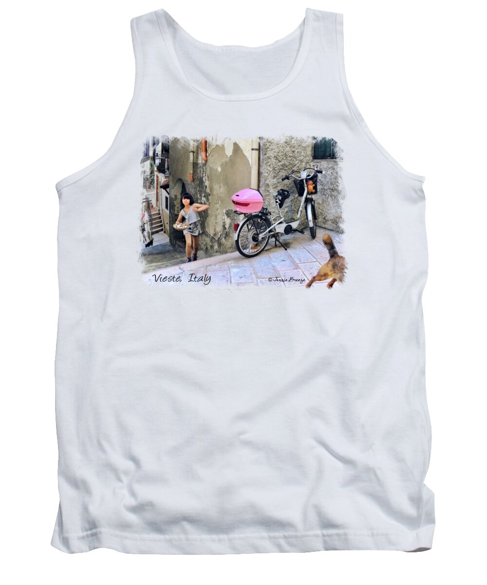 Vieste Tank Top featuring the digital art The Life.Vieste.Italy by Jennie Breeze