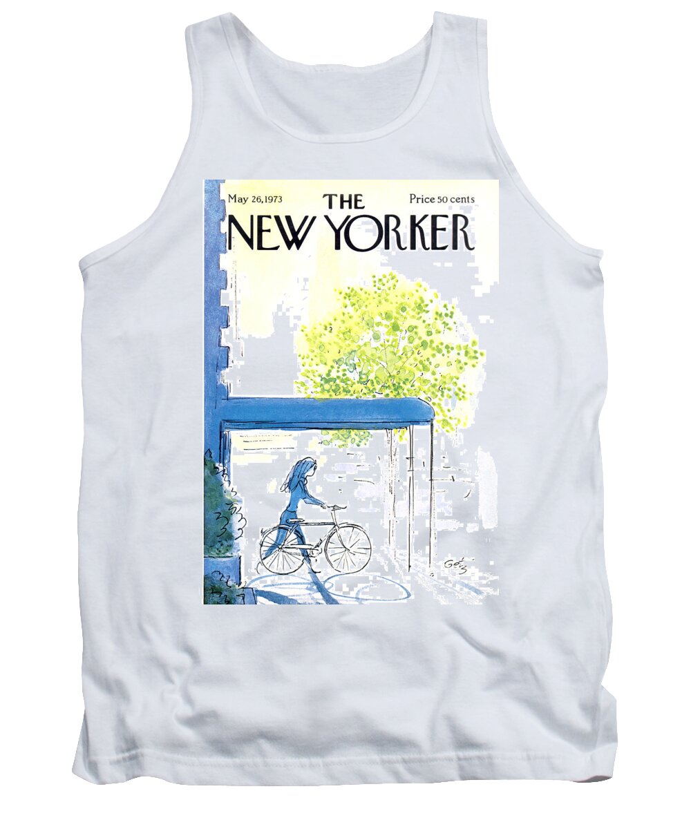 Bicycle Tank Top featuring the painting The New Yorker Cover - May 26th, 1973 by Arthur Getz