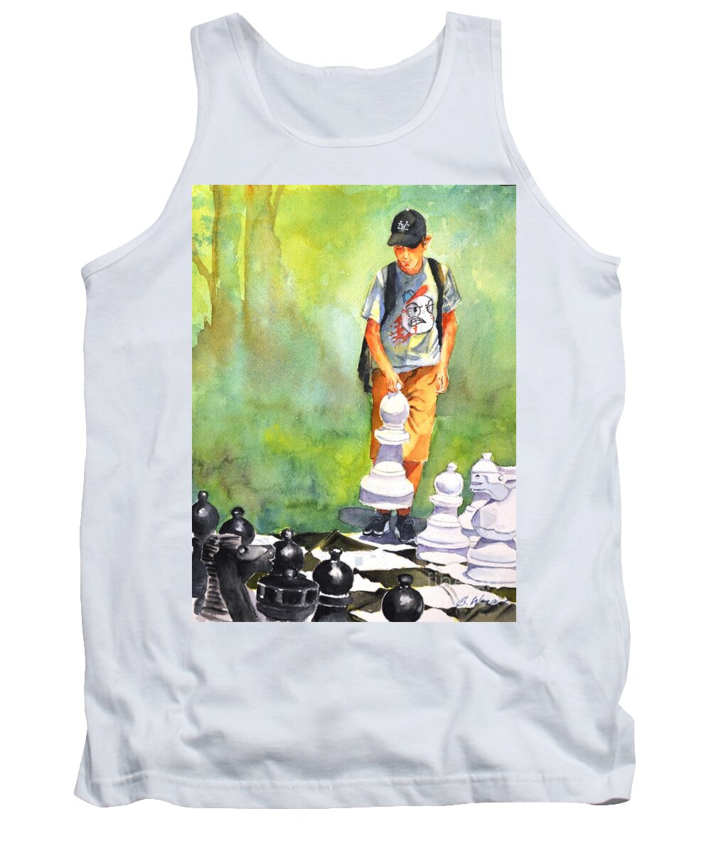 Boy Tank Top featuring the painting The next move #1 by Betty M M Wong