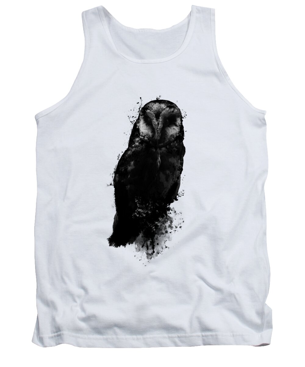 Owl Tank Top featuring the mixed media The Owl by Nicklas Gustafsson