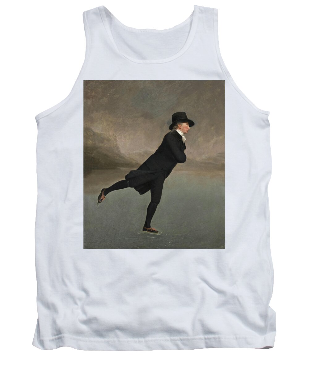 Skating Minister Tank Top featuring the painting The Reverend Robert Walker Skating on Duddingston Loch by Sir Henry Raeburn