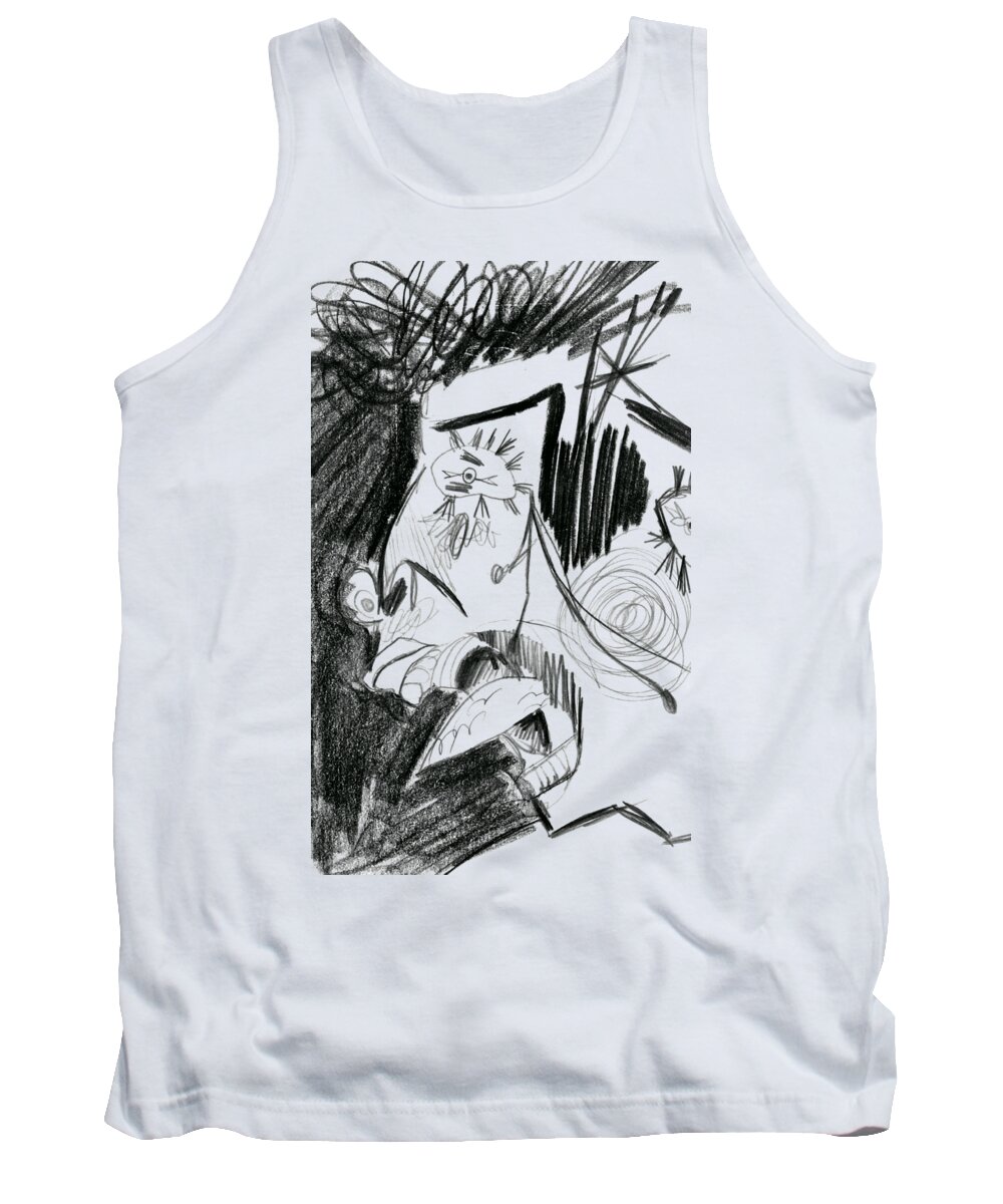 Drawing Tank Top featuring the digital art The Scream - Picasso Study by Michelle Calkins