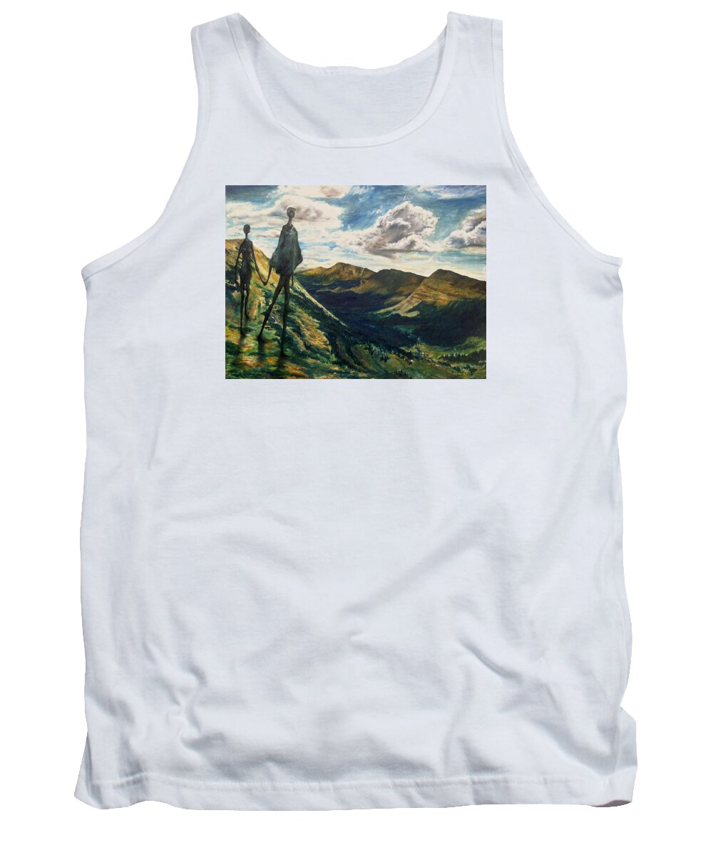 Statues Tank Top featuring the painting The Walk by Austin Howlett