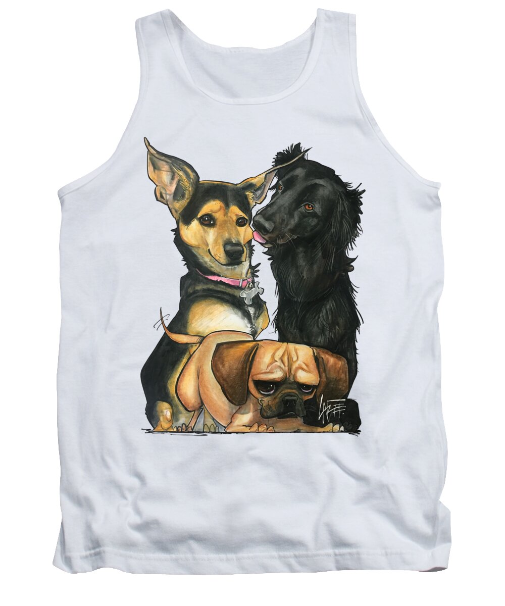Thompson 3932 Tank Top featuring the drawing Thompson 3932 by Canine Caricatures By John LaFree