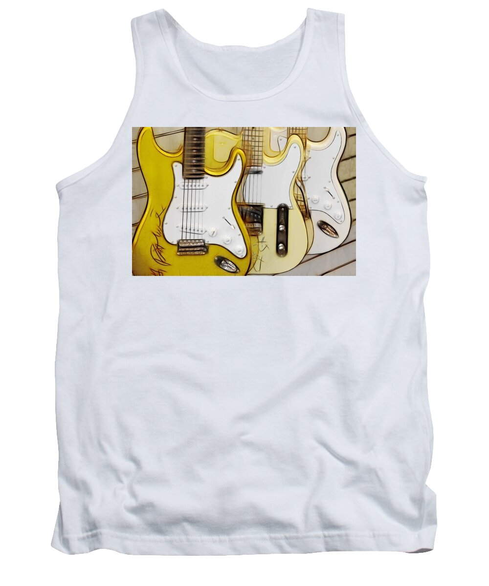 Three Guitars Tank Top featuring the photograph Three Guitars by Wes and Dotty Weber