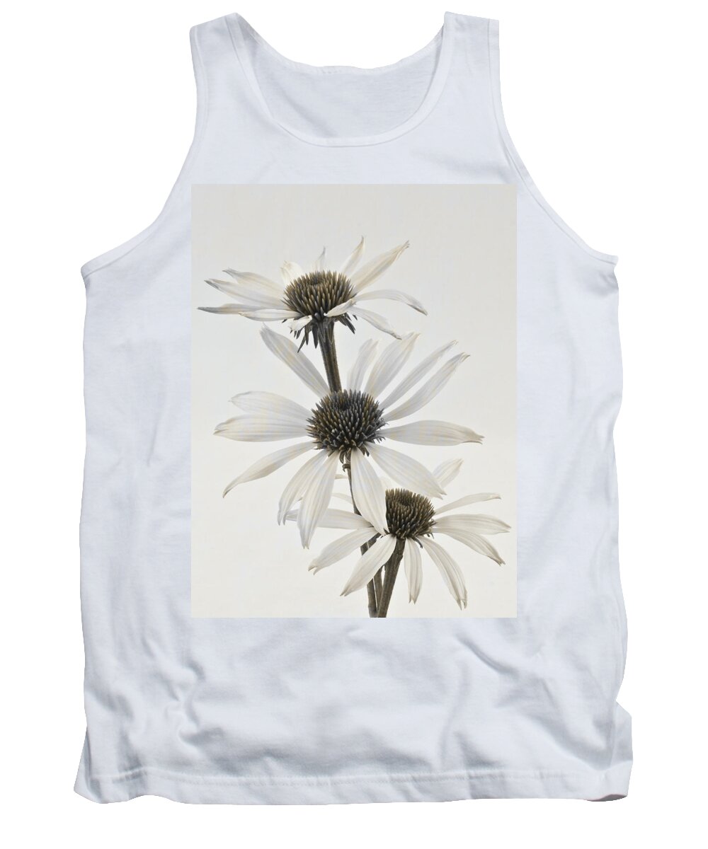 Cone Flowers Tank Top featuring the photograph Three White Coneflowers by Sandra Foster