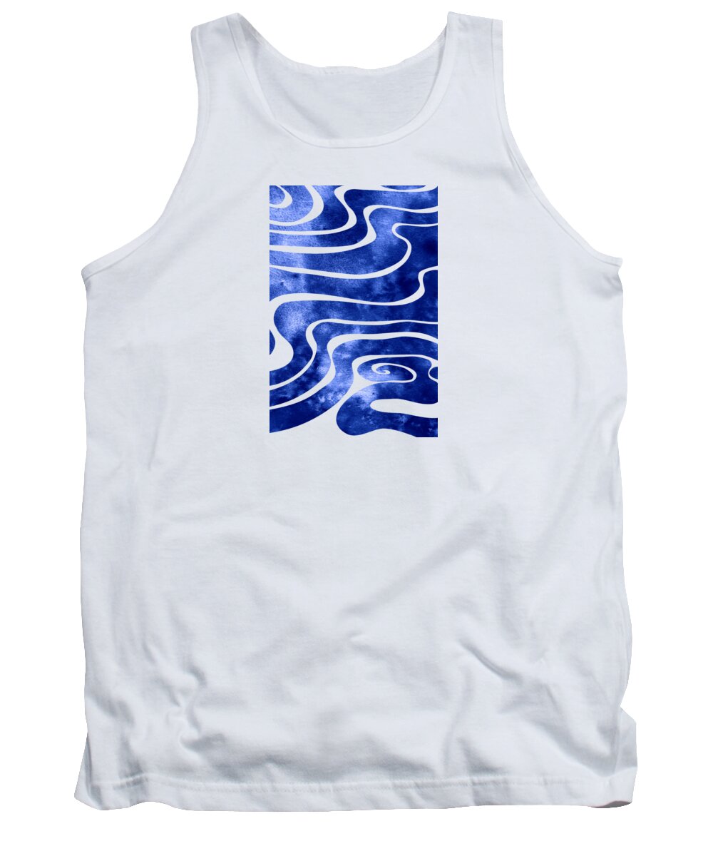 Swell Tank Top featuring the mixed media Tide V by Stevyn Llewellyn