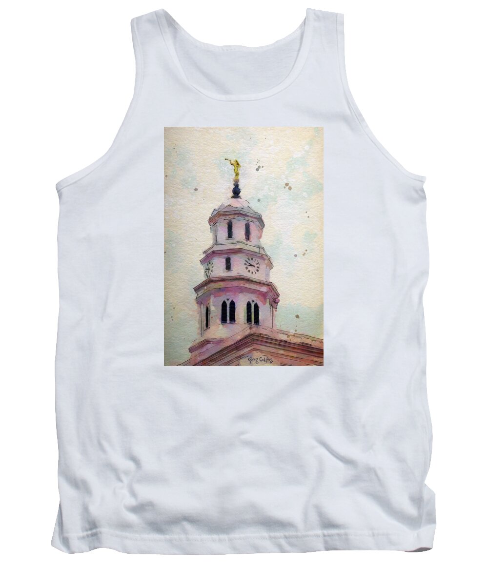 Temple Tank Top featuring the painting Tollel Maja by Greg Collins