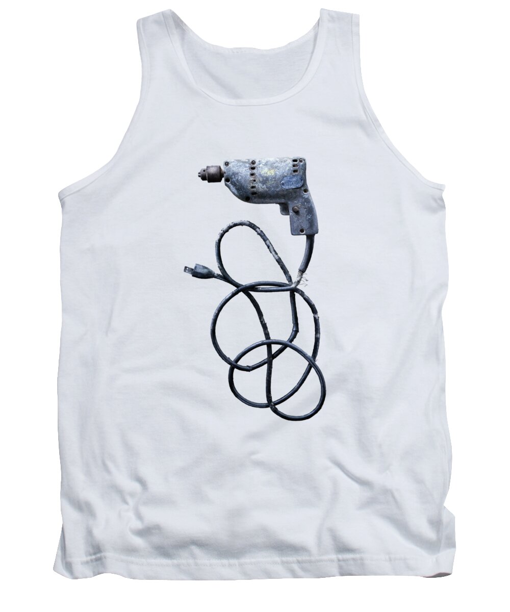 Antique Tank Top featuring the photograph Tools On Wood 27 on BW by YoPedro